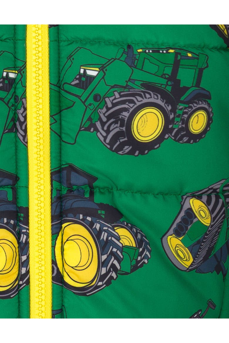 Quilted Hooded Puffer Jacket, Alternate, color, Tractor Green Print