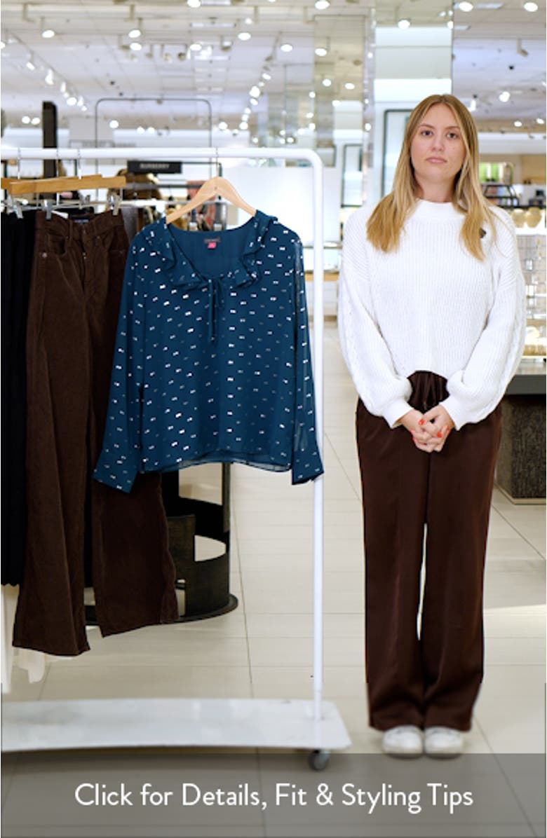 Long Sleeve V-Neck Ruffle Top, sales video thumbnail