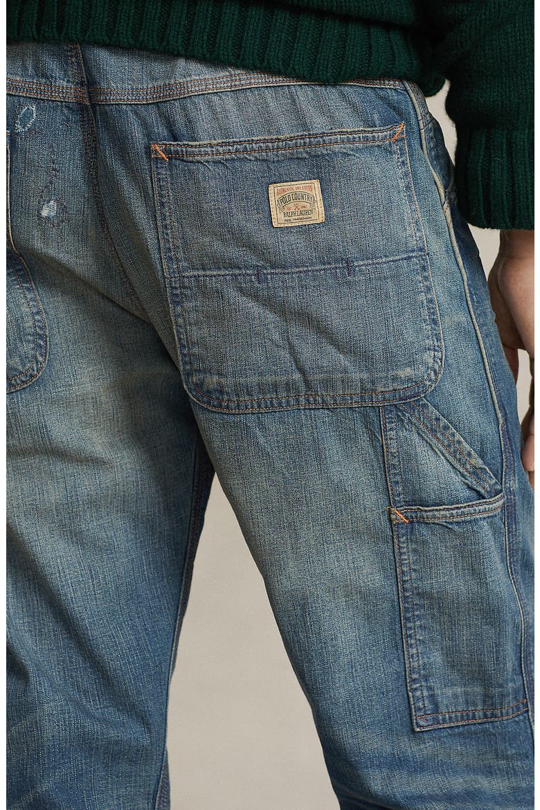 Rigid Denim Dungaree Jeans, Alternate, color, SADDLEBUNCH
