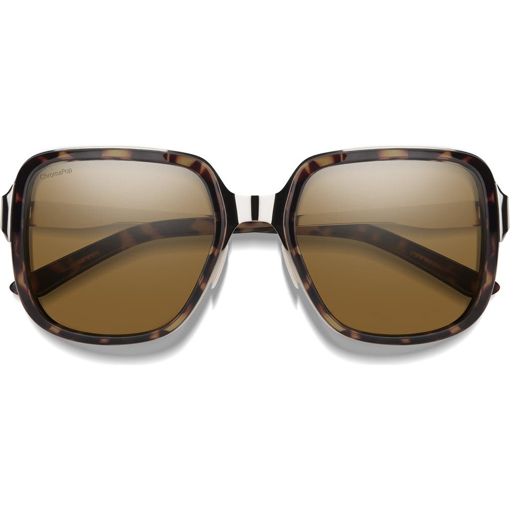 Smith Aveline 55mm Chromapop™ Polarized Square Sunglasses In Brown