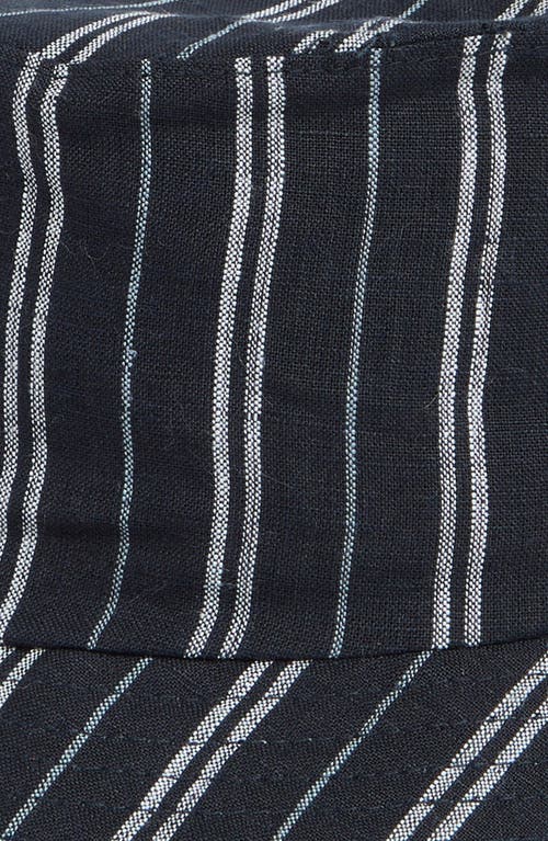 Vince Messa Stripe Hemp Bucket Hat In Coastal Blue