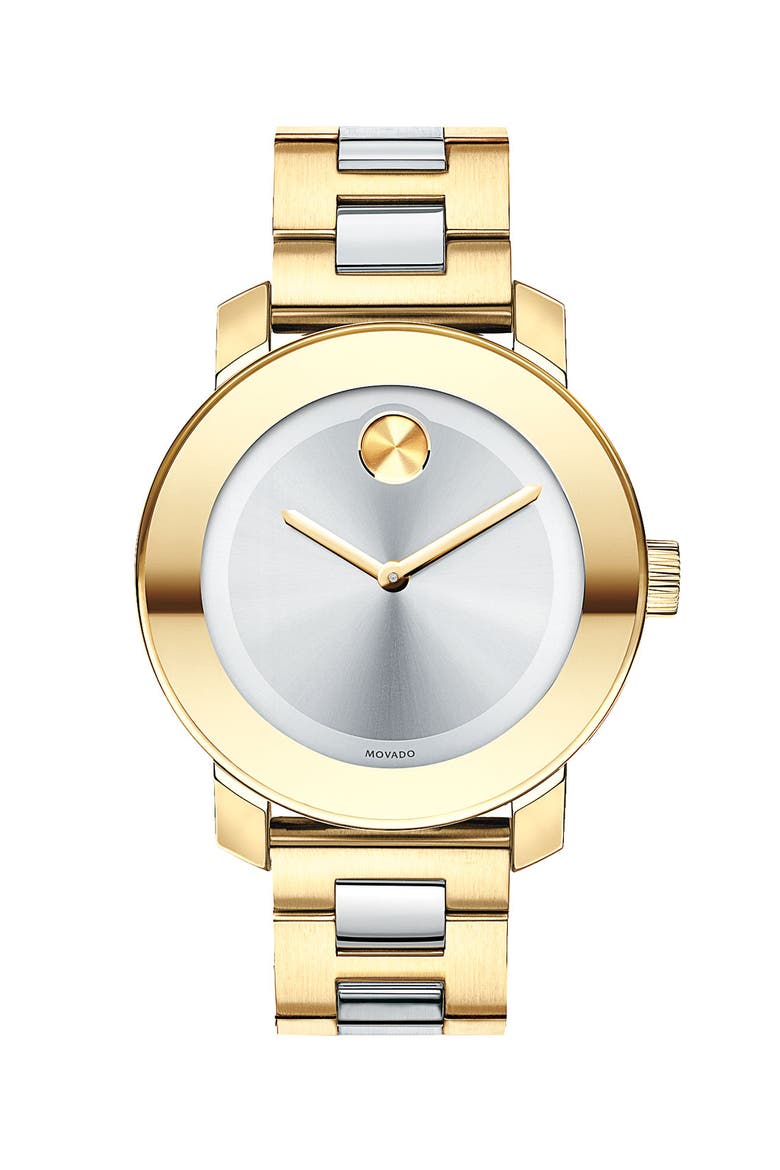 'Bold' Round Bracelet Watch, 36mm, Main, color, SILVER