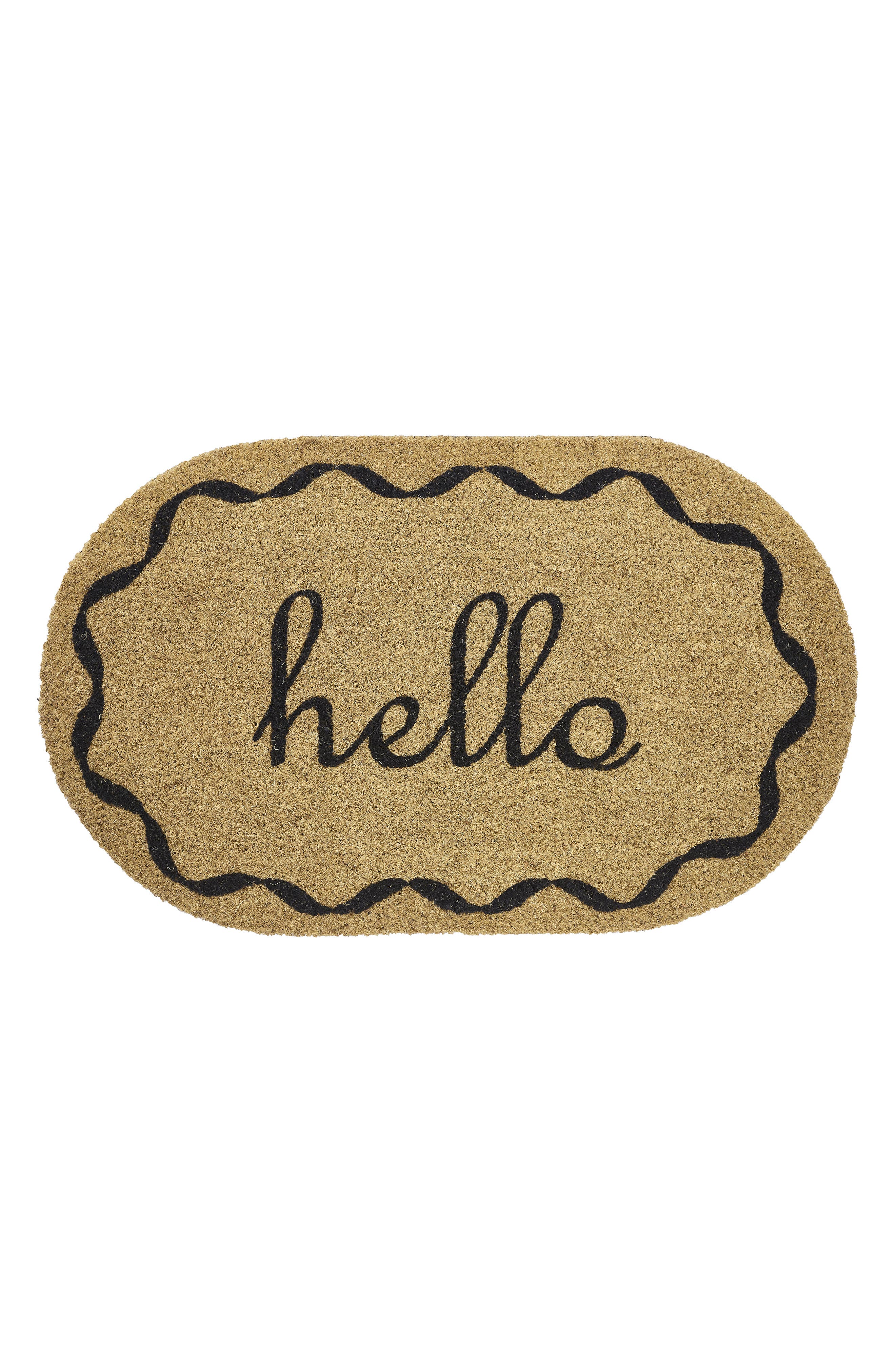 VCNY HOME Hello Oval Coir Doormat