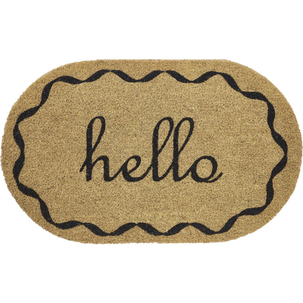 Vcny Home Hello Oval Coir Doormat In Transparent