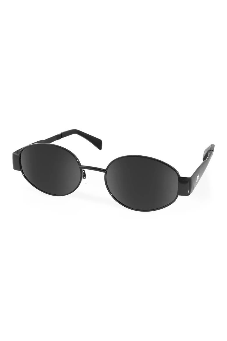 Heni Oval Polarized Sunglasses, Alternate, color, BLACK