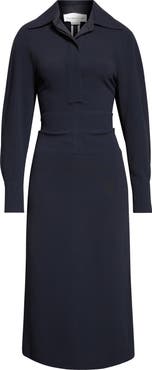Victoria Beckham Long Sleeve Polo Midi Dress