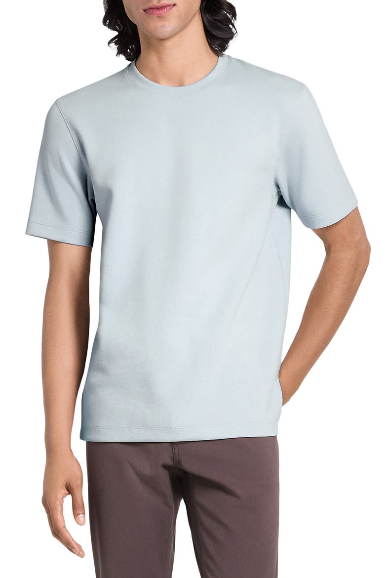 Delroy Double Piqué Crewneck T-Shirt, Main, color, WILLOW GREEN - UGT