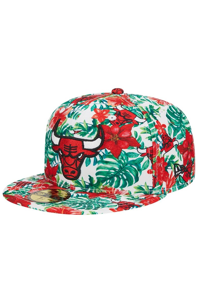 New Era Men's New Era Chicago Bulls Tropical Hibiscus 59FIFTY Fitted Hat, Main, color, 