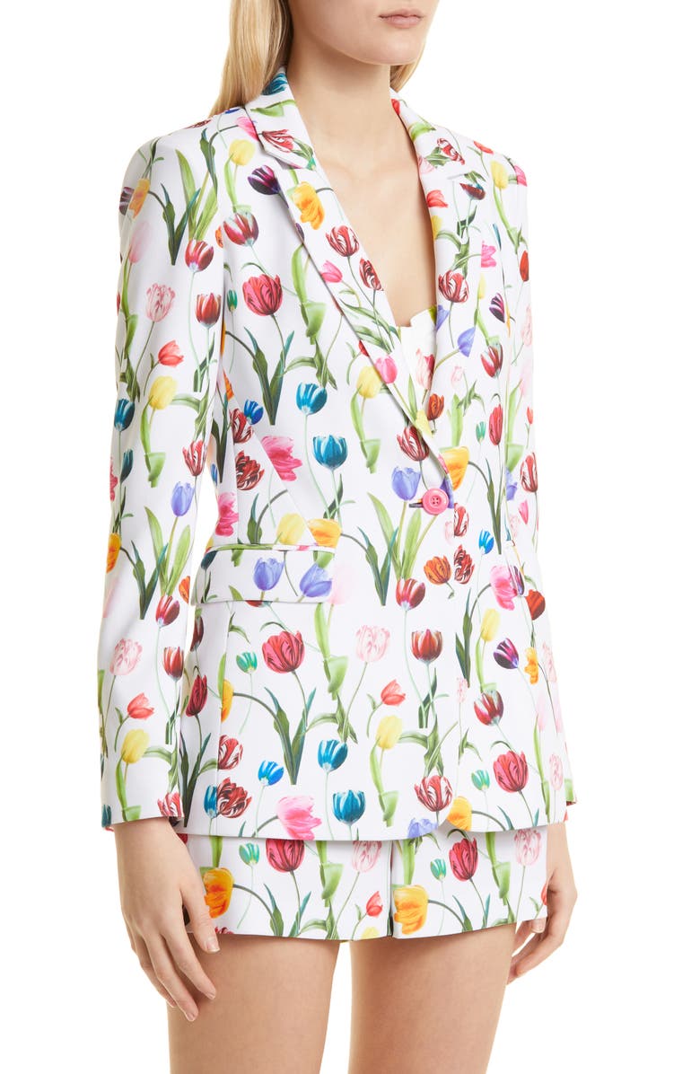 Alice + Olivia Macey Tulip Print Blazer, Alternate, color,