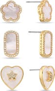 EYE CANDY LOS ANGELES Melody Set of 3 Mother-of-Pearl Stud Earrings