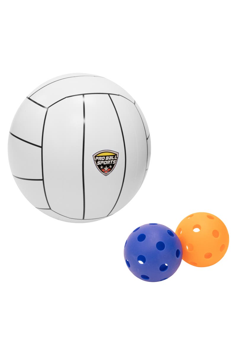 Pro Ball 2 in 1 Pickleball and Volleyball Inflatable Pool Net, Alternate, color, Multicolored