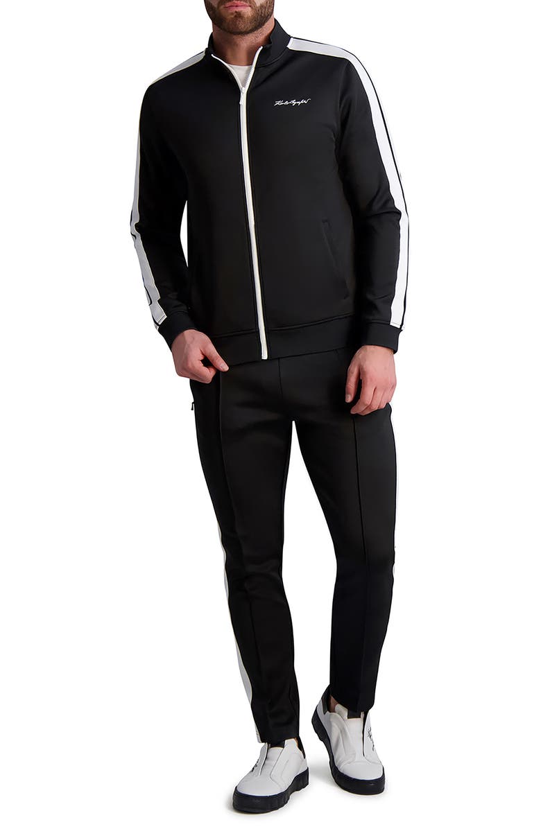 KARL LAGERFELD PARIS Signature Scuba Track Jacket, Alternate, color, 