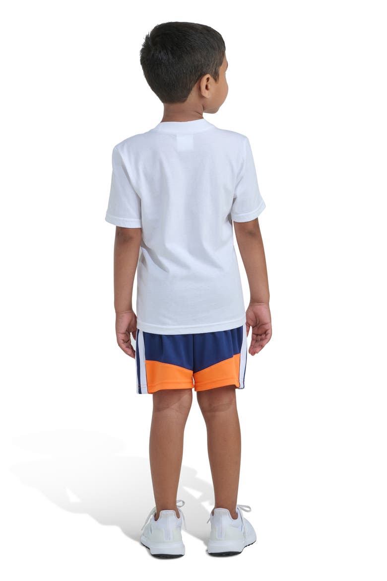 Kids' Graphic Print Jersey T-Shirt & Colorblock Shorts Set, Alternate, color, WHITE
