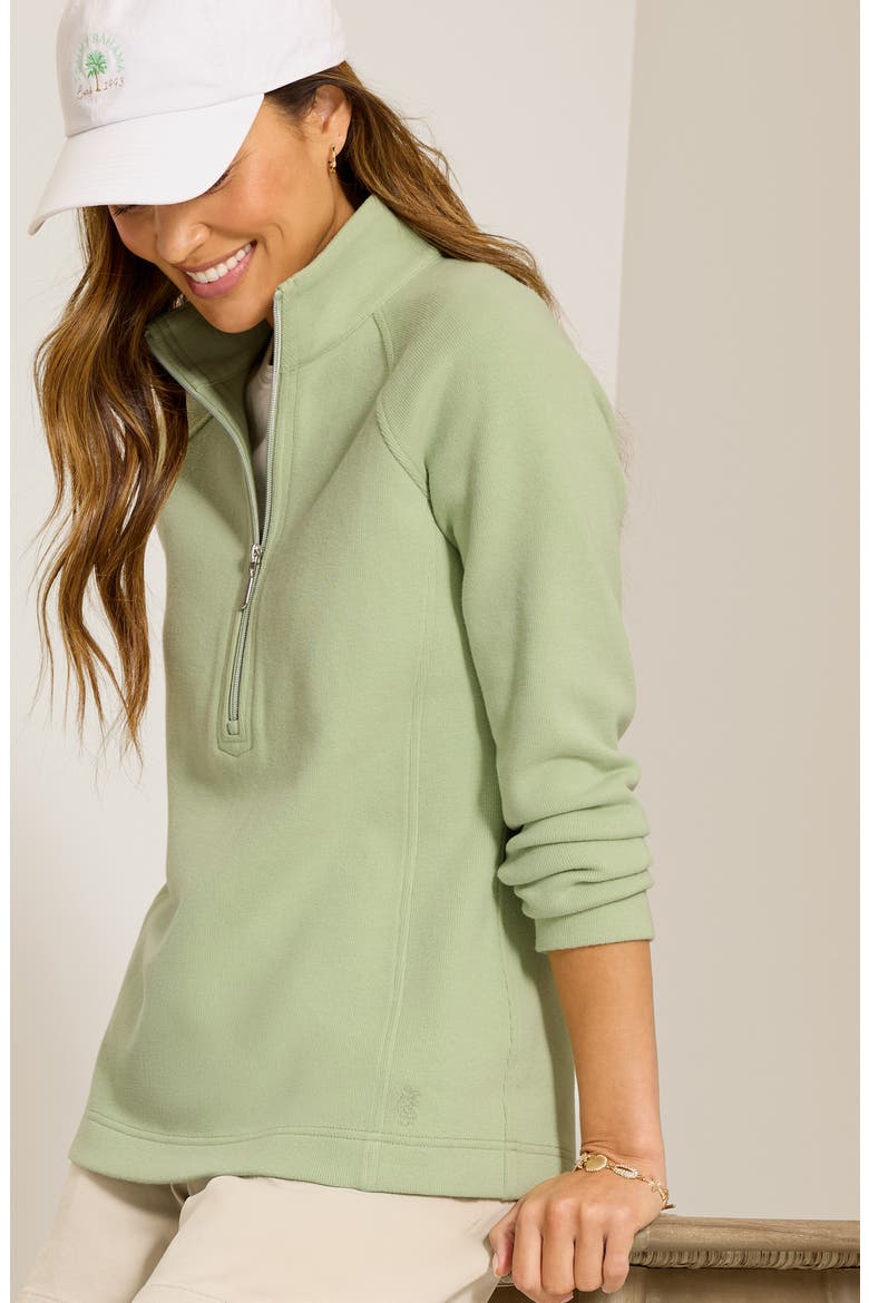 New Aruba Stretch Cotton Half Zip Pullover, Alternate, color, EXTRA LIGHT MARGARITA