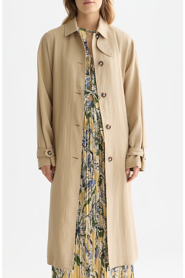 Flowy Trench Coat, Main, color, TRAVERTINE