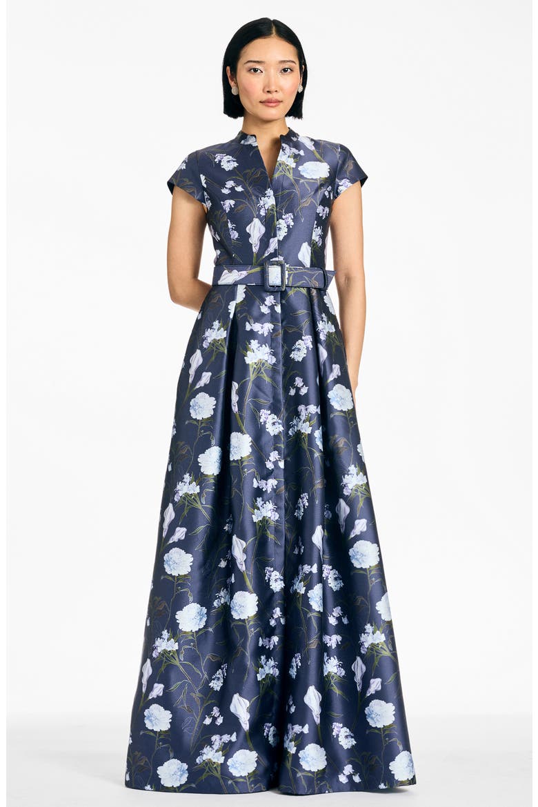 Marta Floral Gown, Alternate, color, GLACIAL BOUQUET