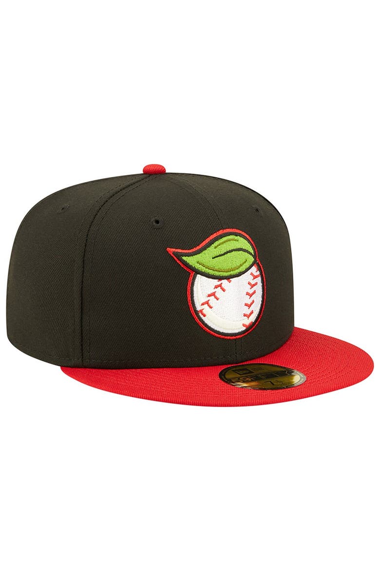 Men's New Era Black/Red Fresno Grizzlies Theme Night 59FIFTY Fitted Hat, Alternate, color, Black