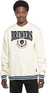 New Era Men's New Era White Milwaukee Brewers Throwback Sweatshirt