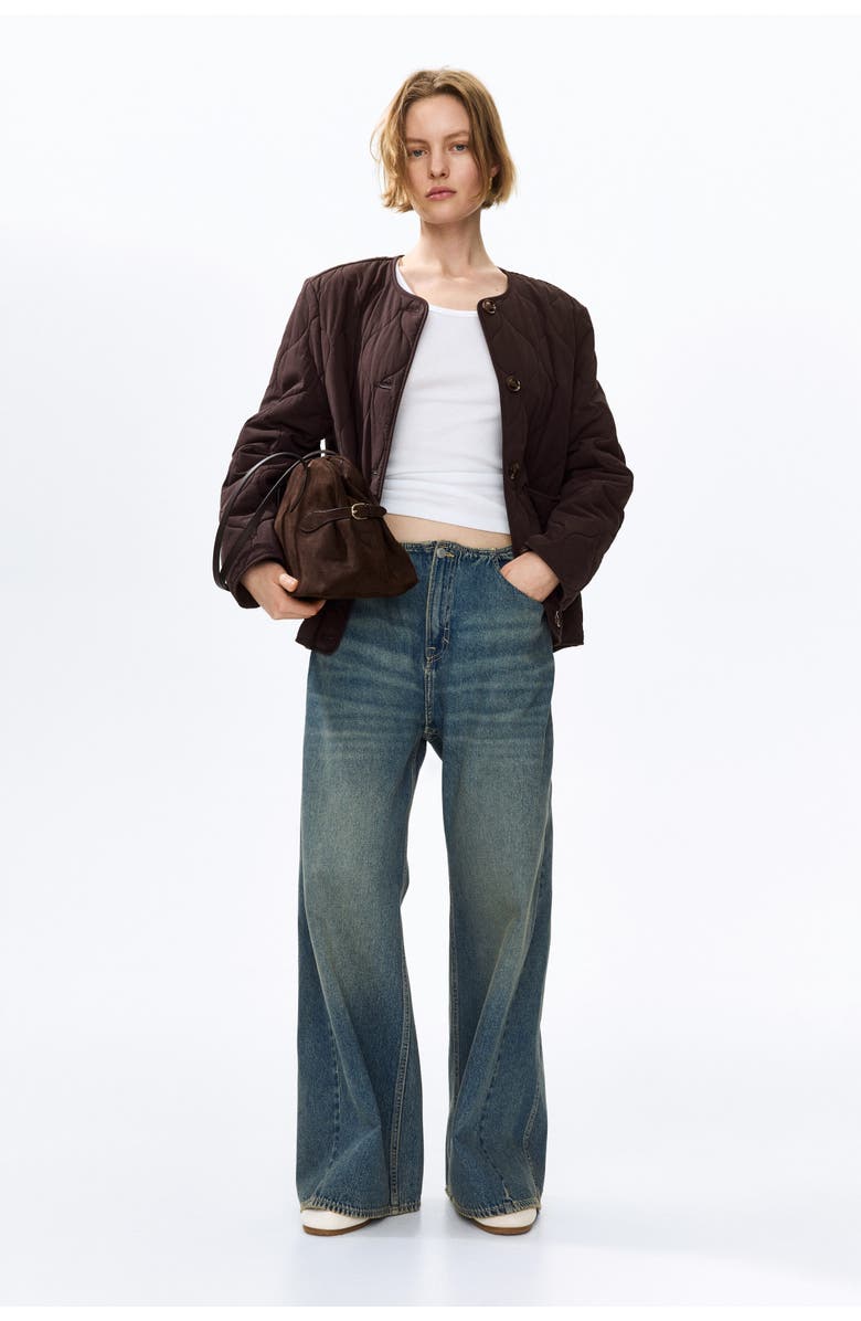 H&M Quilted Jacket, Alternate, color, Dark Brown
