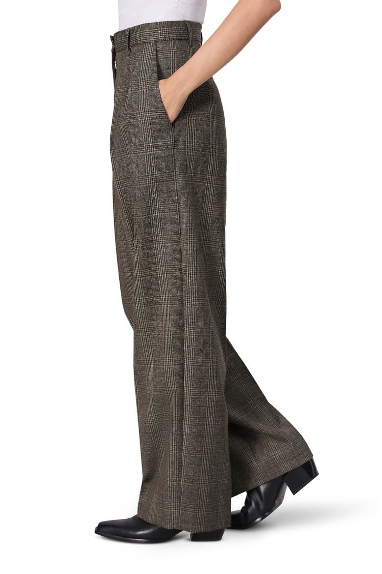 Francine Plaid Virgin Wool Pants, Alternate, color, BROWNPLAID