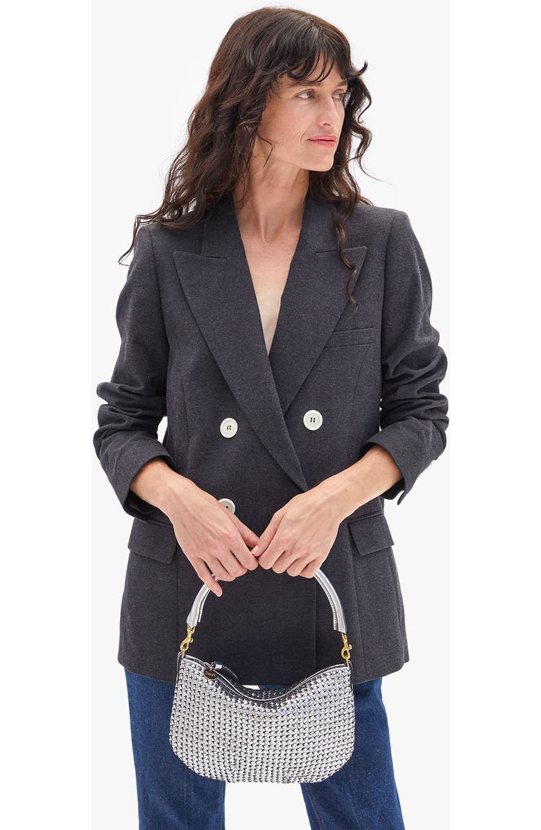 Clare V. Petit Moyen Woven Leather Messenger Bag, Alternate, color,