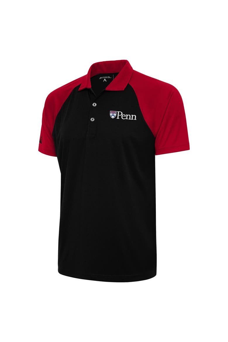 Men's Antigua  Black/Red Pennsylvania Quakers Nova Polo, Main, color, Black