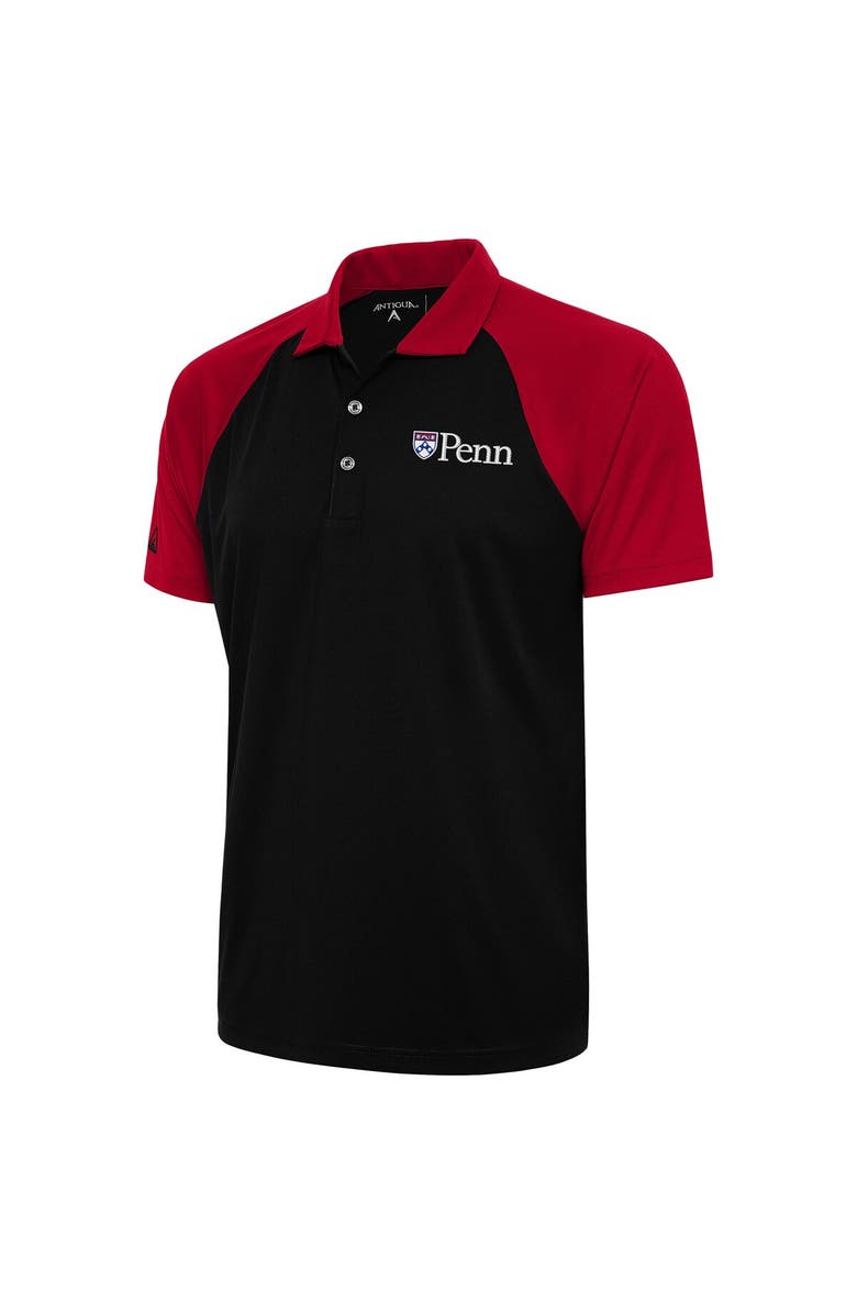 ANTIGUA Men's Antigua Black/Red Pennsylvania Quakers Nova Polo, Main, color,