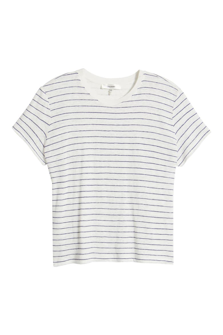 The Stripe Linen Baby T-Shirt, Alternate, color, NAVY MULTI
