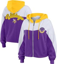 WEAR by Erin Andrews Women's WEAR by Erin Andrews Purple Minnesota Vikings Plus Size Color Block Full-Zip Hoodie