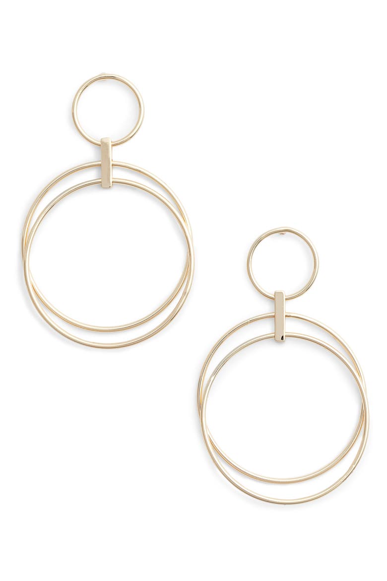 Multi Ring Hoop Earrings, Main, color, GOLD