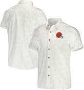 NFL X DARIUS RUCKER Men's NFL x Darius Rucker Collection by Fanatics White Cleveland Browns Woven Button-Up T-Shirt