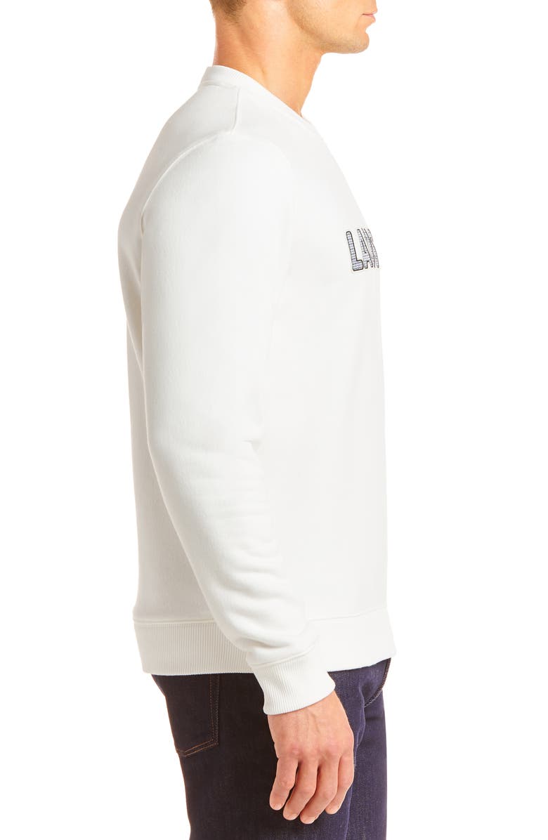 Lacoste Logo Appliqué Crewneck Sweatshirt, Alternate, color, 