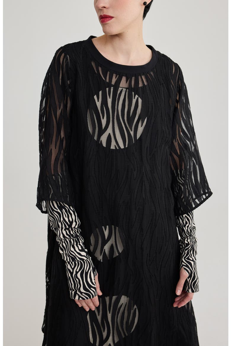 Alessia Jacquard Dress, Alternate, color, Black