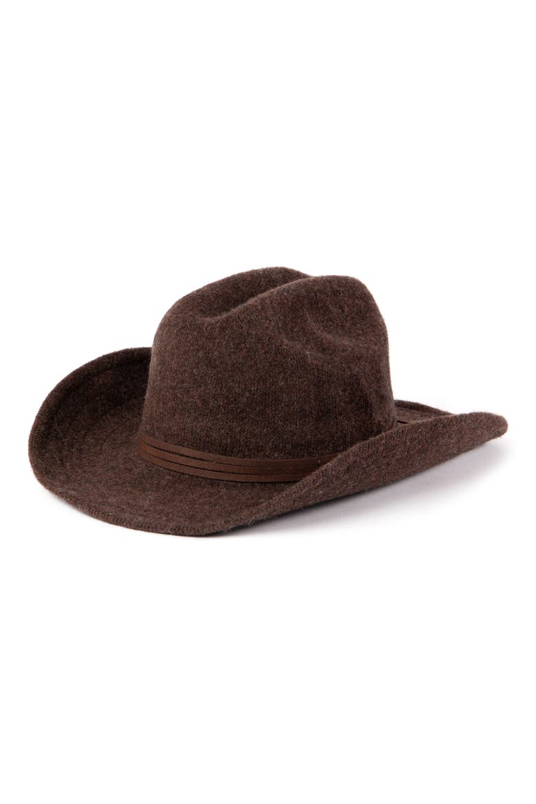 Knit Cowboy Hat, Main, color, CHOCOLATE