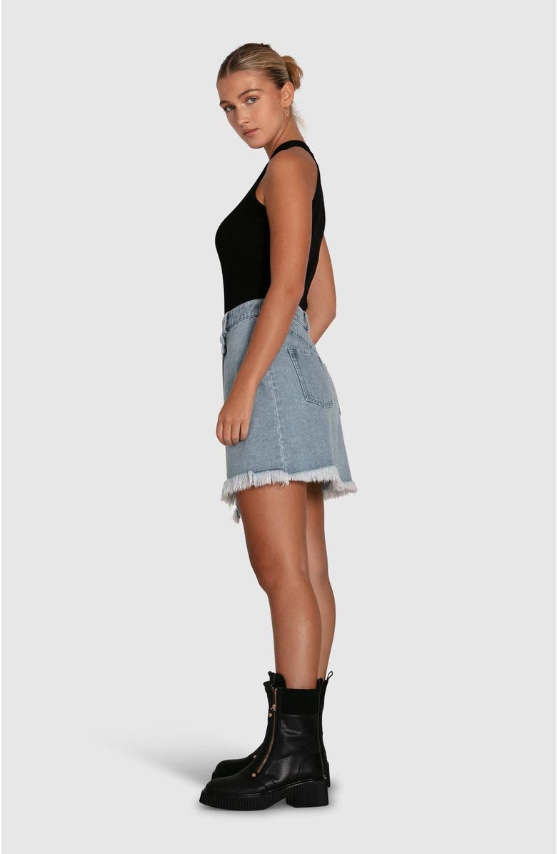 Belle & Bloom Dance With Me Denim Mini Skirt, Alternate, color, Stonewash