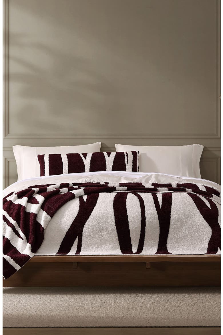 Cloud Silque Woodland Blanket, Alternate, color, WHITE / FIG