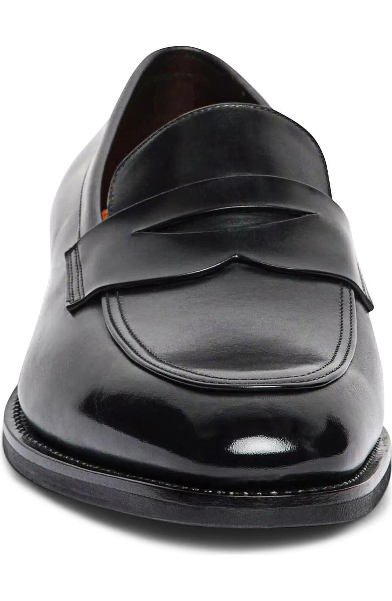Santoni Gregor Patent Leather Penny Loafer, Alternate, color, Black
