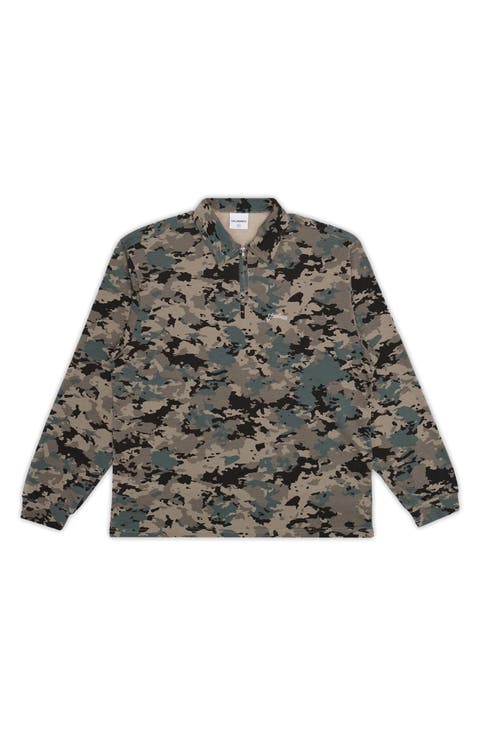 Gunnison Camo Long Sleeve Cotton Zip Polo