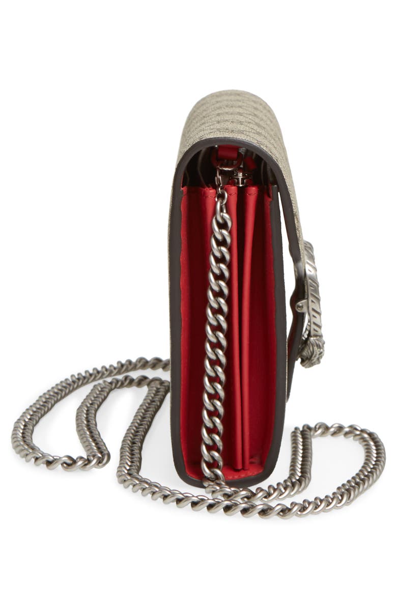 Gucci GG Supreme Canvas Wallet on a Chain, Alternate, color, 