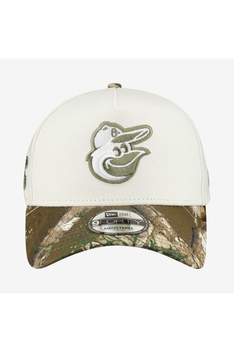 Men's New Era Cream/Realtree Camo Baltimore Orioles 9FORTY A-Frame Adjustable Hat, Alternate, color, Cream