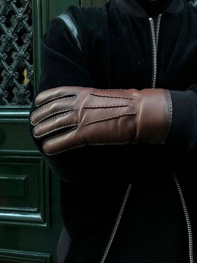 Agnelle Arthur Lambskin Glove Fully Lined in Cashmere (Men) | Nordstrom