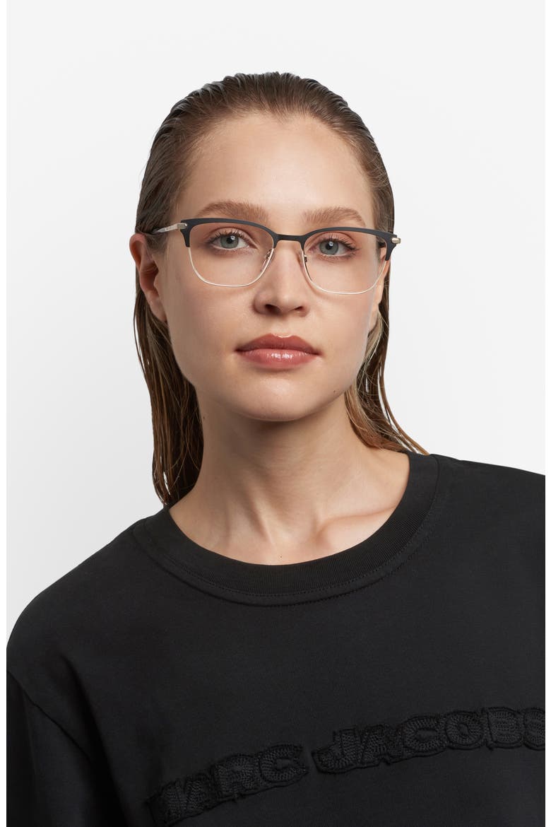 53mm Cat Eye Optical Glasses, Alternate, color, GOLD BLACK