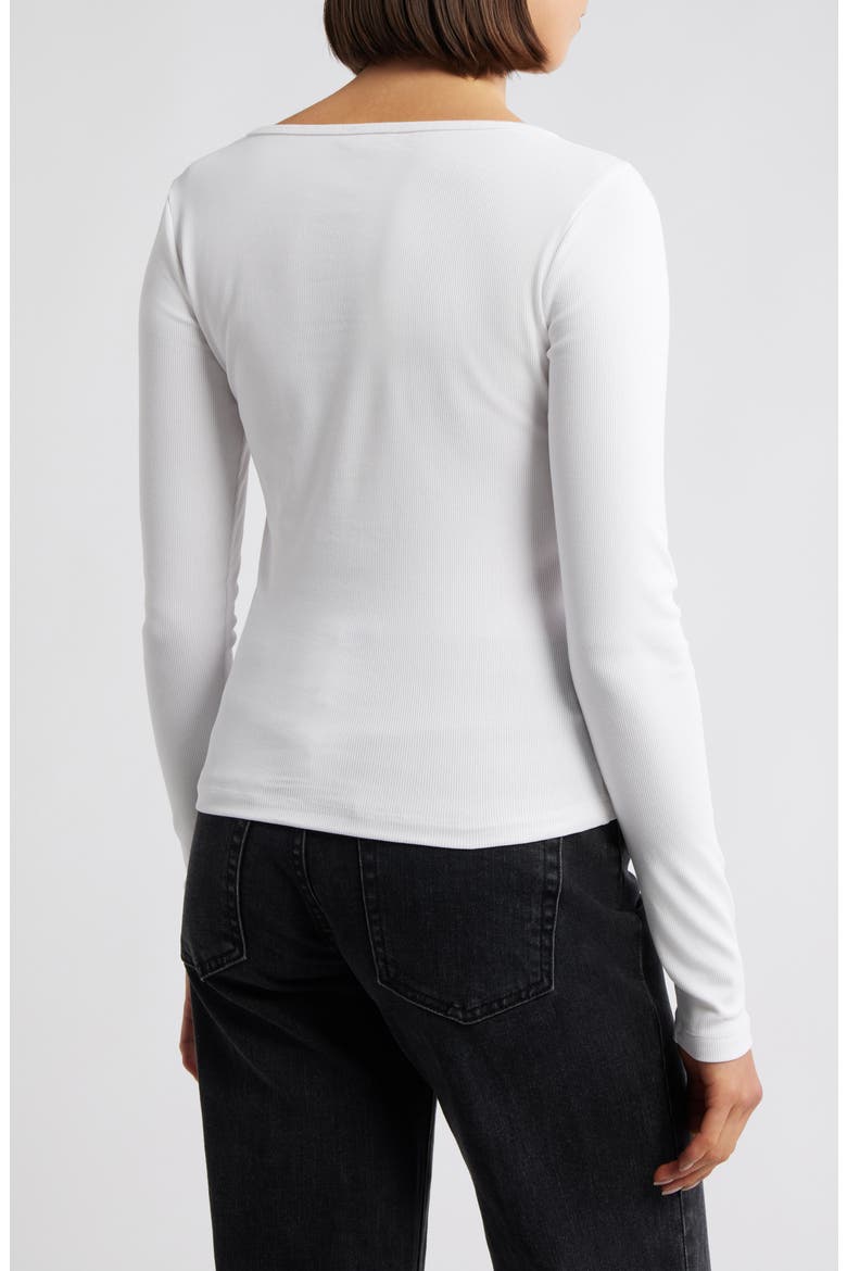 Square Neck Long Sleeve T-Shirt, Alternate, color, WHITE