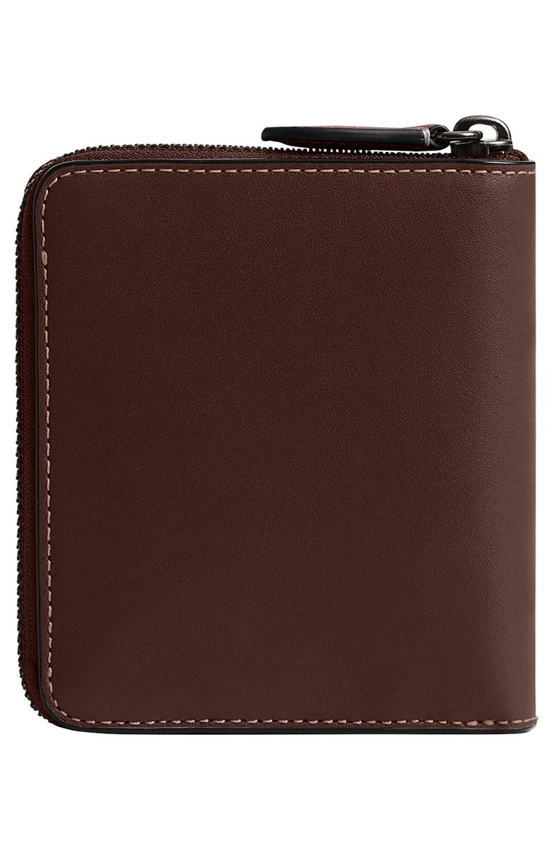 COACH Zip Around Leather Wallet, Alternate, color, Maple