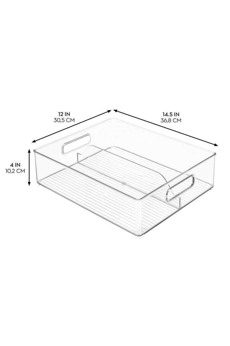 Divided Pantry Bin with Handles for Pantry, Refrigerator, or Freezer - Set of 6 - Clear, Alternate, color, Clear