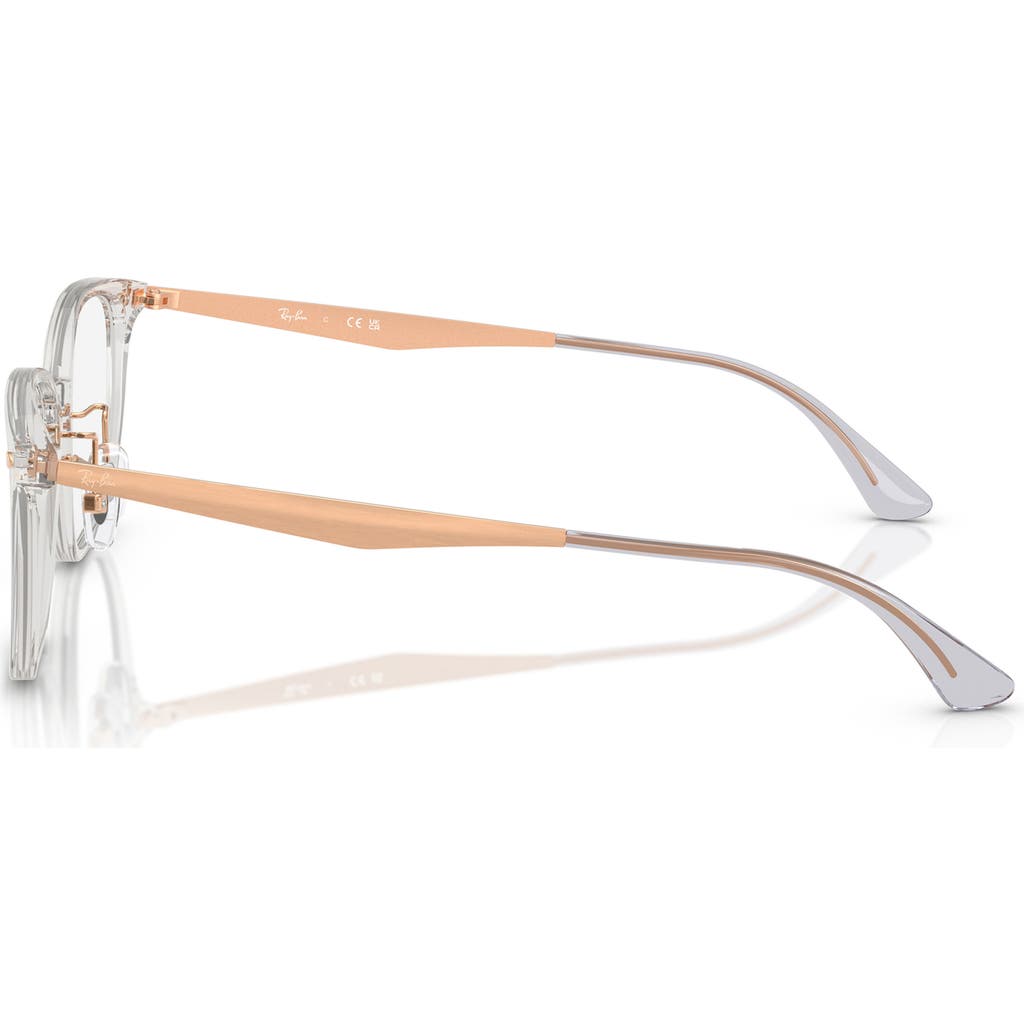 Ray Ban Ray-ban Pillow 54mm Square Optical Glasses In Transparent Grey