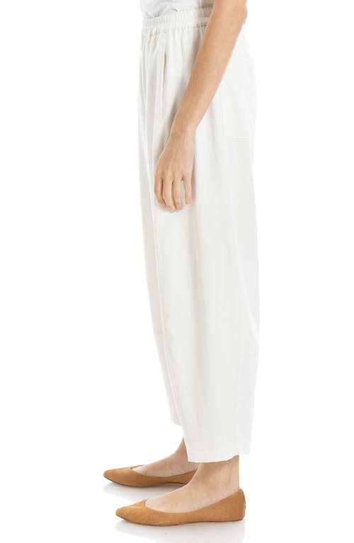 Max Studio Piqué Ankle Barrel Leg Pants In Ecru
