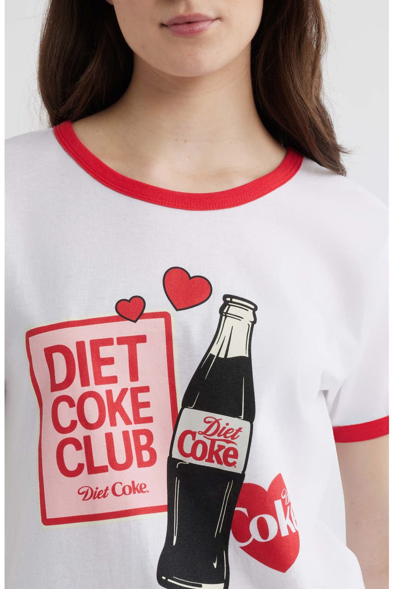 Diet Coke Stickers Graphic Cotton T-Shirt, Alternate, color, BRIGHT WHITE