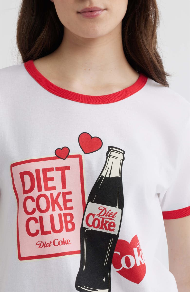 GOLDEN HOUR Diet Coke Stickers Graphic Cotton T-Shirt, Alternate, color, Bright White