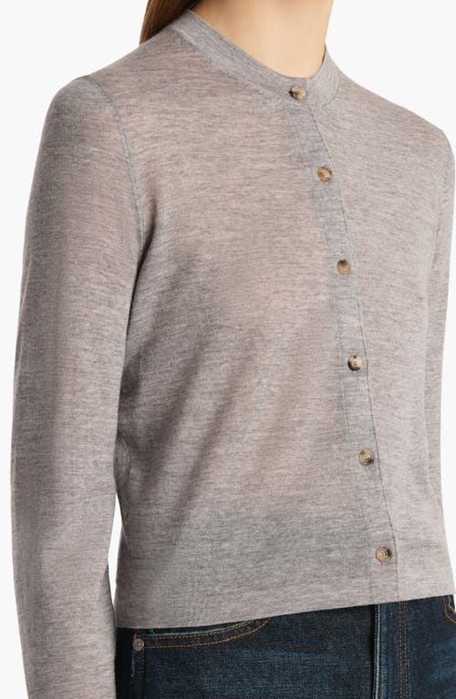 Khaite Brieta Merino Wool Blend Cardigan In Gray